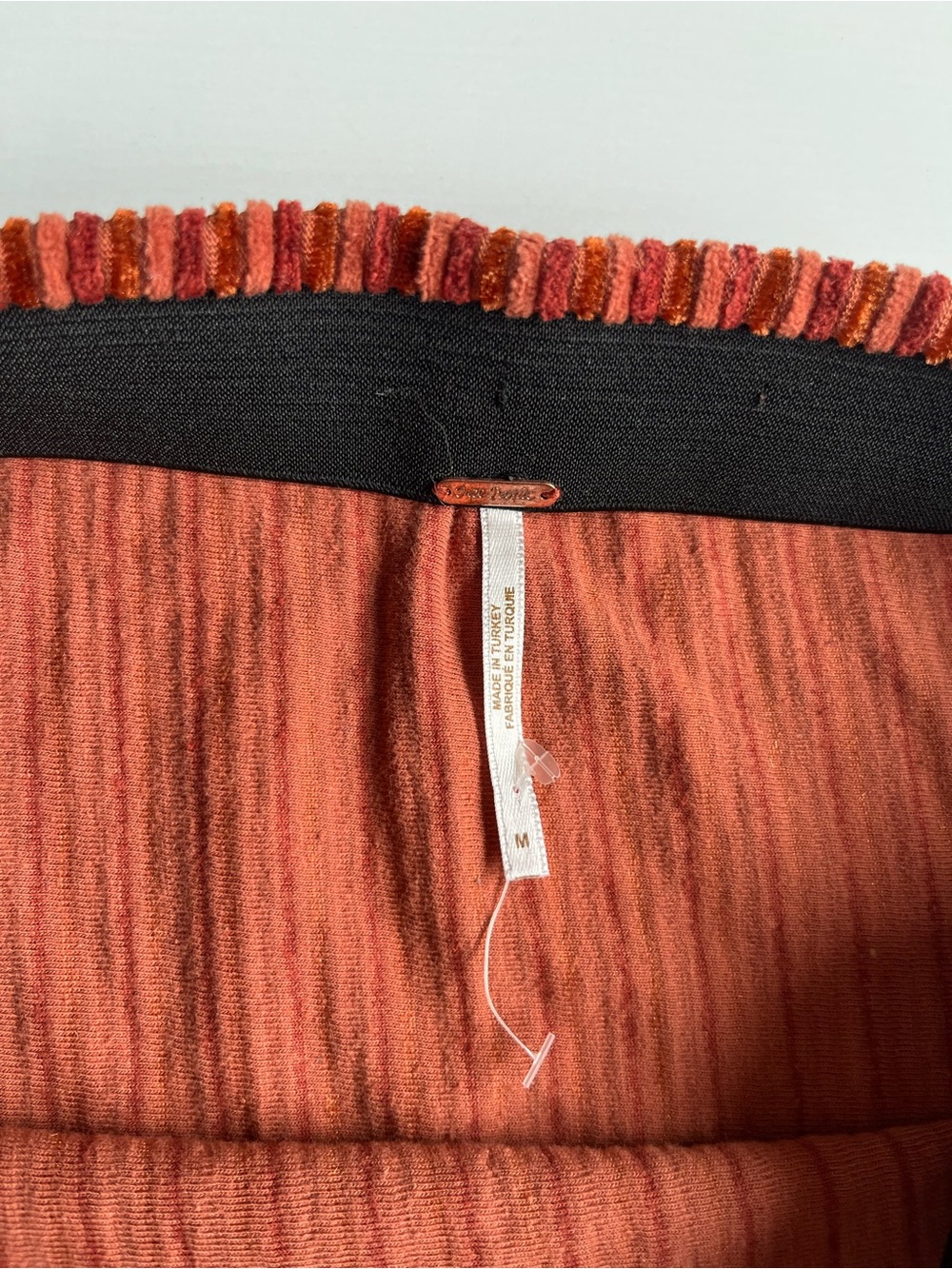 Free People Camden Ribbed Flared Mini Skirt- burnt orange - Picture 6 of 7